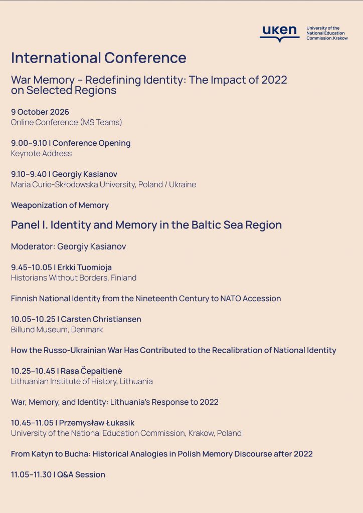 Conference program Panel 1
